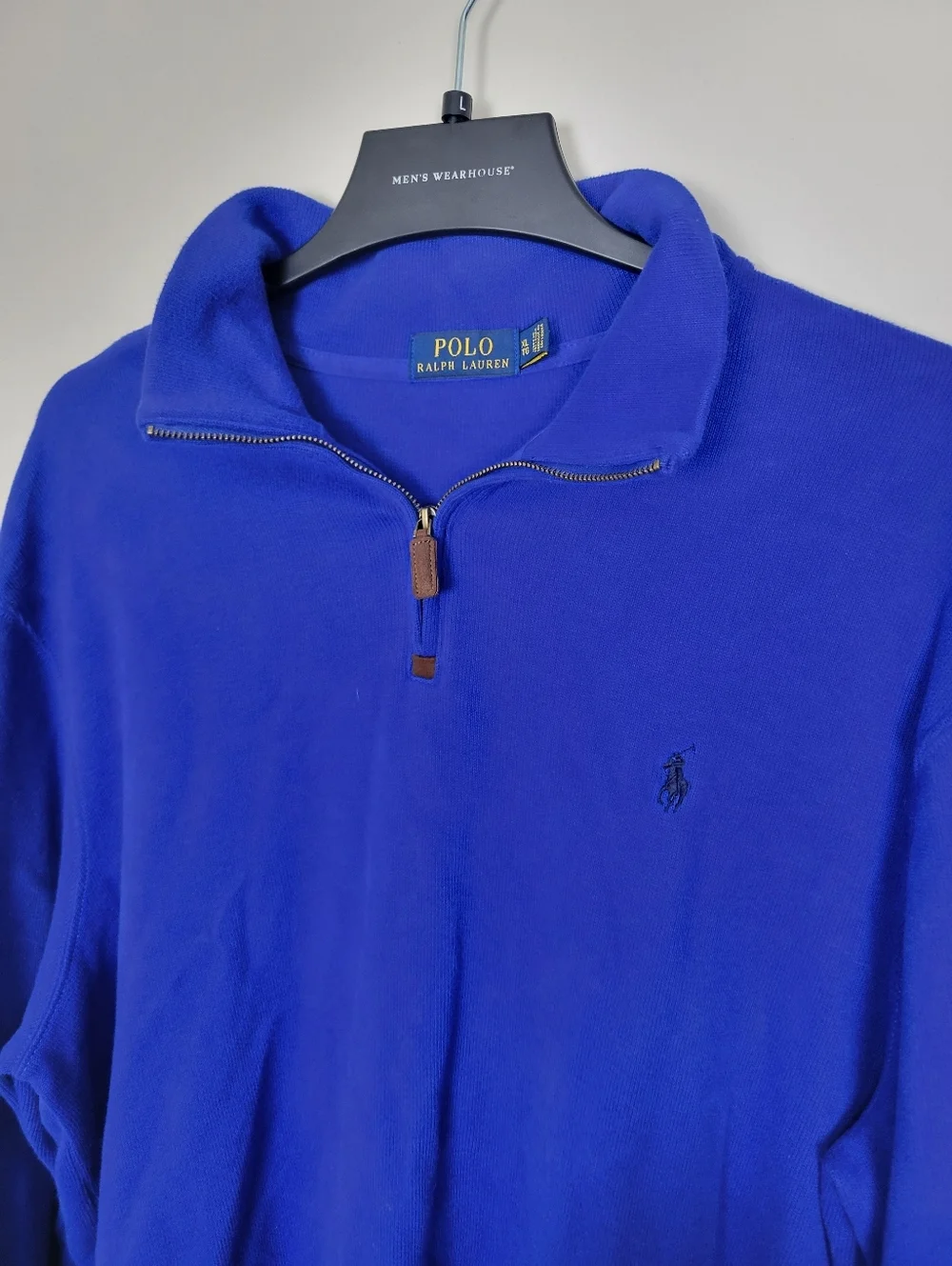 Polo Ralph Lauren Quarter Zip Sweater Mens XL Blue Pullover Pony Logo